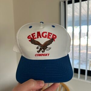 Seager Company White and Blue Cap